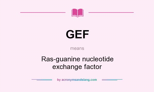 What does GEF mean? It stands for Ras-guanine nucleotide exchange factor