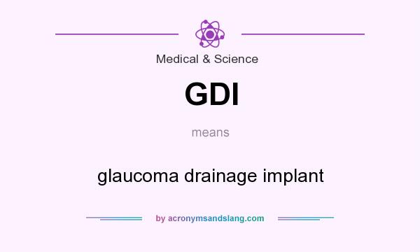 What does GDI mean? It stands for glaucoma drainage implant