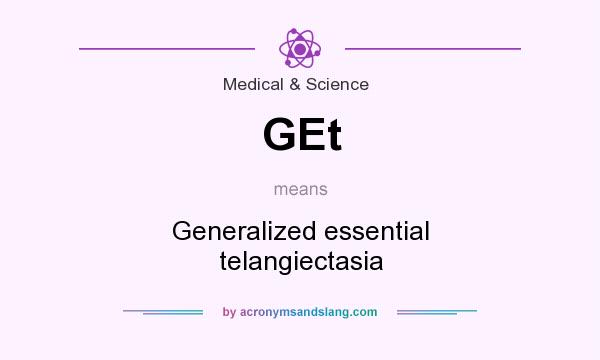 What does GEt mean? It stands for Generalized essential telangiectasia