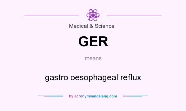 What does GER mean? It stands for gastro oesophageal reflux