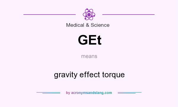 What does GEt mean? It stands for gravity effect torque
