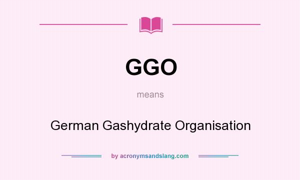 What does GGO mean? It stands for German Gashydrate Organisation