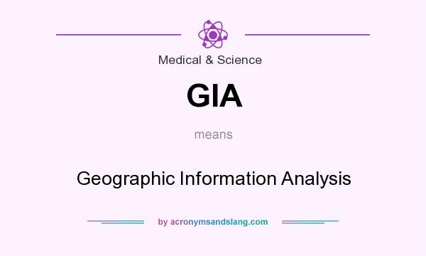 What does GIA mean? It stands for Geographic Information Analysis
