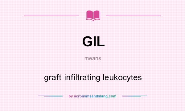 What does GIL mean? It stands for graft-infiltrating leukocytes