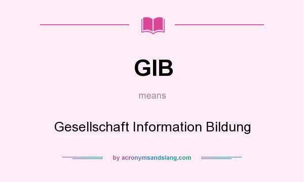 What does GIB mean? It stands for Gesellschaft Information Bildung