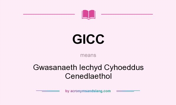 What does GICC mean? It stands for Gwasanaeth Iechyd Cyhoeddus Cenedlaethol