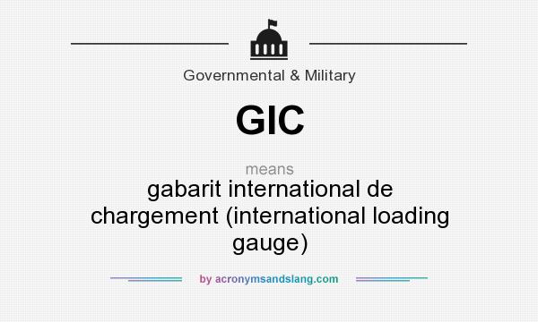 What does GIC mean? It stands for gabarit international de chargement (international loading gauge)