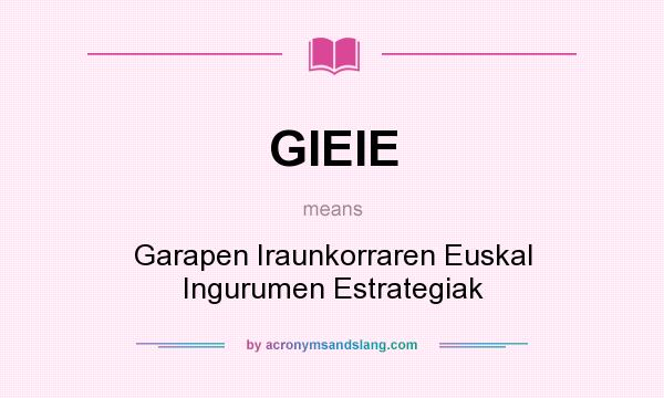 What does GIEIE mean? It stands for Garapen Iraunkorraren Euskal Ingurumen Estrategiak