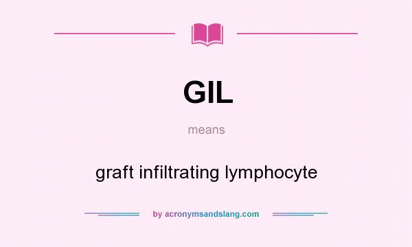 What does GIL mean? It stands for graft infiltrating lymphocyte