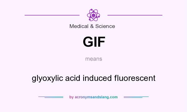 What does GIF mean? It stands for glyoxylic acid induced fluorescent
