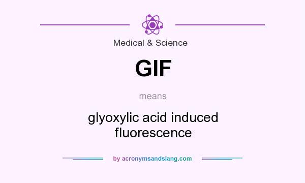 What does GIF mean? It stands for glyoxylic acid induced fluorescence
