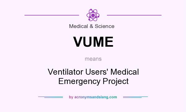 What does VUME mean? It stands for Ventilator Users` Medical Emergency Project