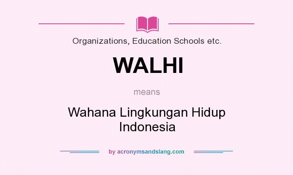 What does WALHI mean? It stands for Wahana Lingkungan Hidup Indonesia