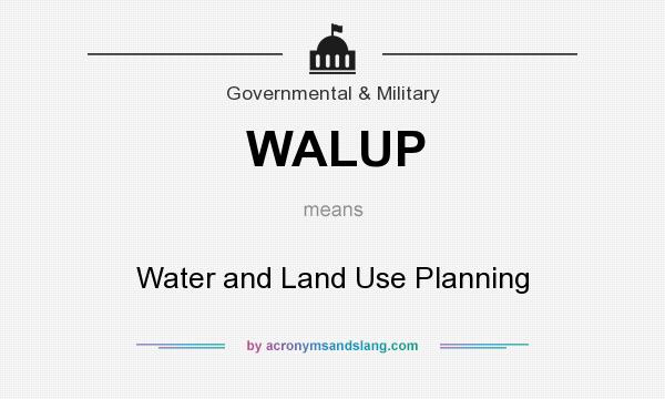 What does WALUP mean? It stands for Water and Land Use Planning