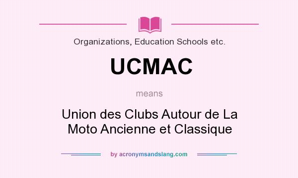 What does UCMAC mean? It stands for Union des Clubs Autour de La Moto Ancienne et Classique