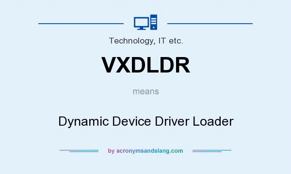 What does VXDLDR mean? It stands for Dynamic Device Driver Loader