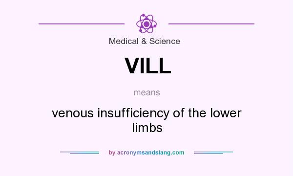 What does VILL mean? It stands for venous insufficiency of the lower limbs