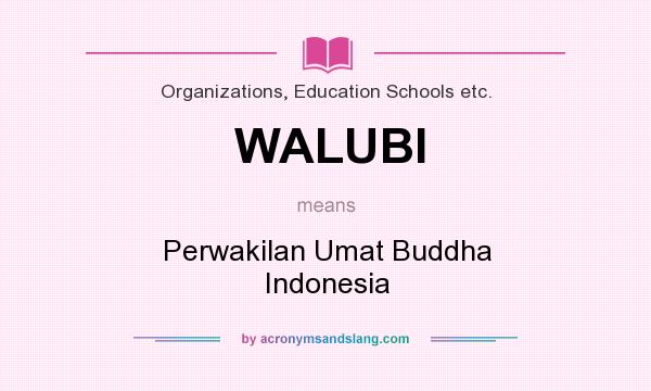 What does WALUBI mean? It stands for Perwakilan Umat Buddha Indonesia