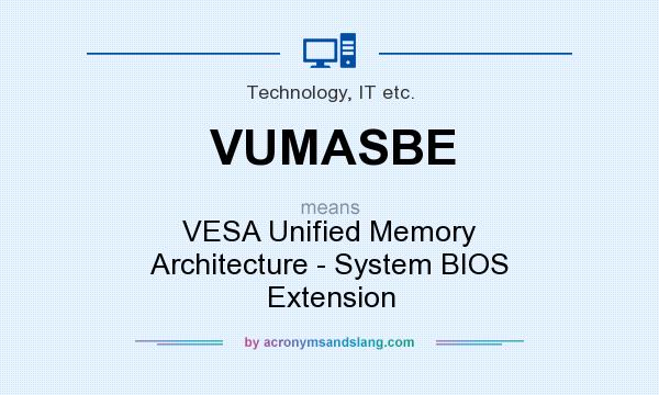 What does VUMASBE mean? It stands for VESA Unified Memory Architecture - System BIOS Extension