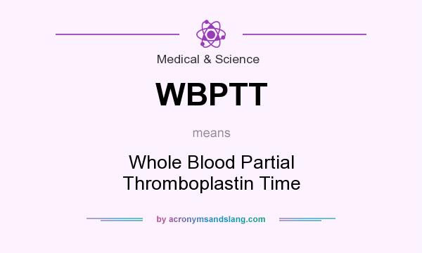 What does WBPTT mean? It stands for Whole Blood Partial Thromboplastin Time