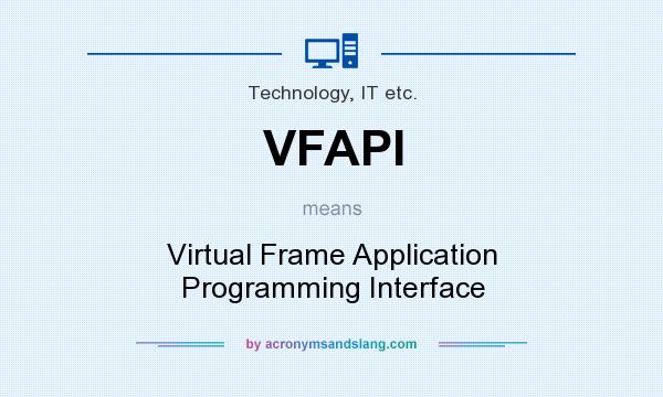What does VFAPI mean? It stands for Virtual Frame Application Programming Interface