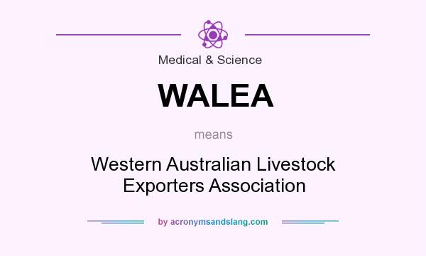 What does WALEA mean? It stands for Western Australian Livestock Exporters Association