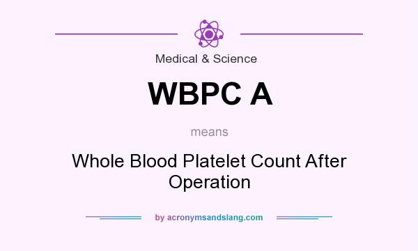 What does WBPC A mean? It stands for Whole Blood Platelet Count After Operation