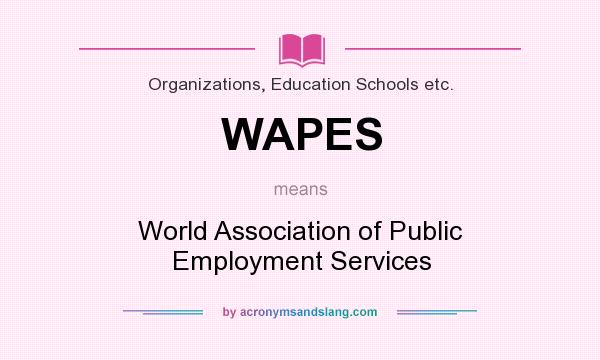 What does WAPES mean? It stands for World Association of Public Employment Services