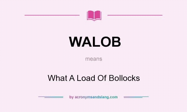 What does WALOB mean? It stands for What A Load Of Bollocks