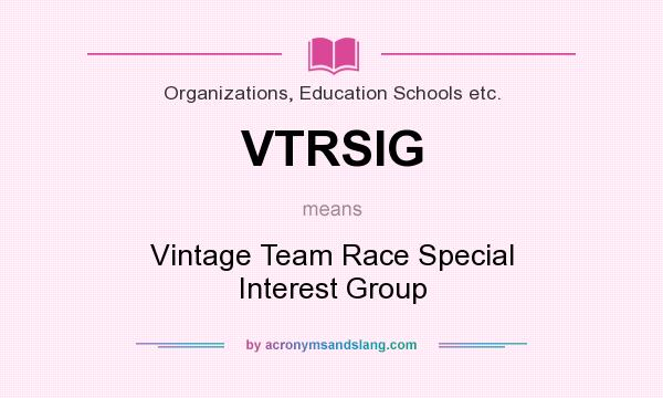 What does VTRSIG mean? It stands for Vintage Team Race Special Interest Group
