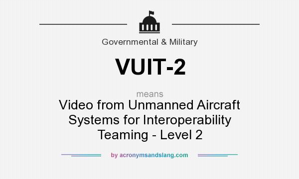 What does VUIT-2 mean? It stands for Video from Unmanned Aircraft Systems for Interoperability Teaming - Level 2