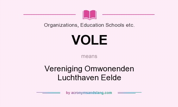 What does VOLE mean? It stands for Vereniging Omwonenden Luchthaven Eelde