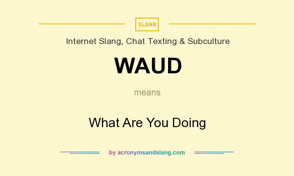 What does WAUD mean? It stands for What Are You Doing