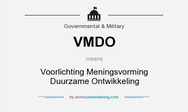 What does VMDO mean? It stands for Voorlichting Meningsvorming Duurzame Ontwikkeling