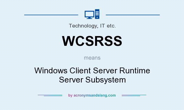 What does WCSRSS mean? It stands for Windows Client Server Runtime Server Subsystem