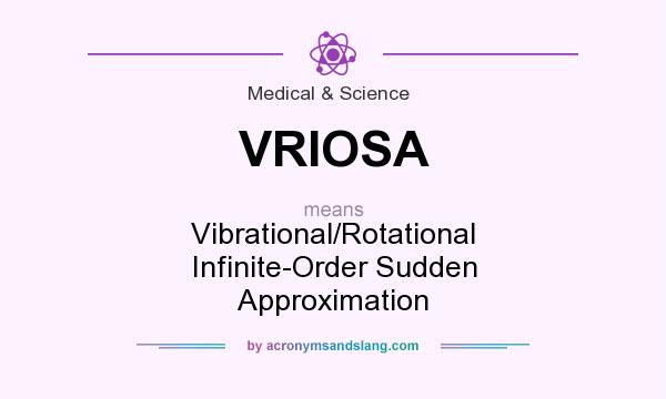 What does VRIOSA mean? It stands for Vibrational/Rotational Infinite-Order Sudden Approximation