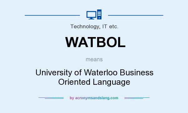 What does WATBOL mean? It stands for University of Waterloo Business Oriented Language