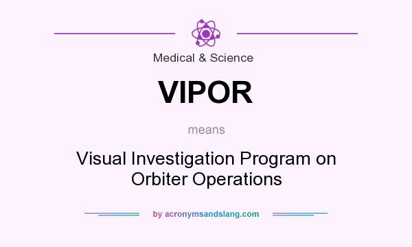 What does VIPOR mean? It stands for Visual Investigation Program on Orbiter Operations