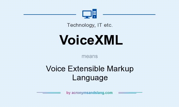 What does VoiceXML mean? It stands for Voice Extensible Markup Language