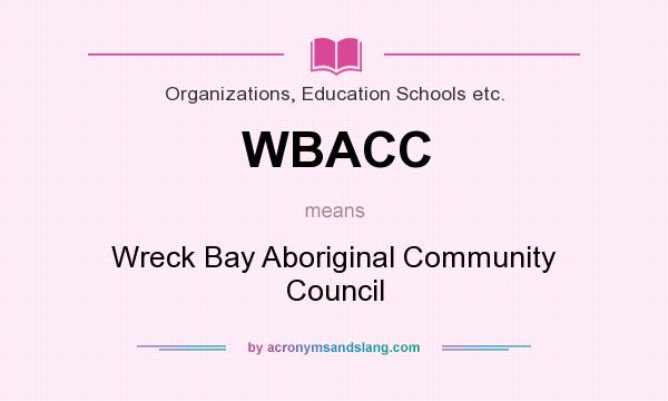 What does WBACC mean? It stands for Wreck Bay Aboriginal Community Council