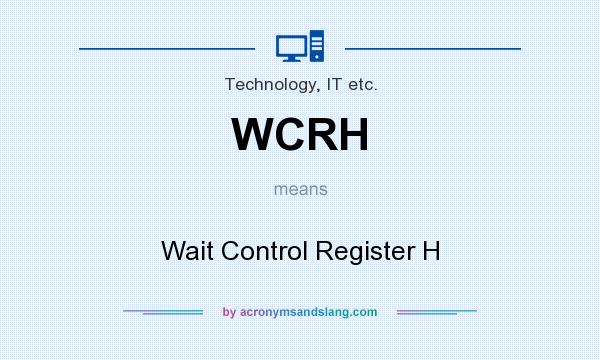 What does WCRH mean? It stands for Wait Control Register H