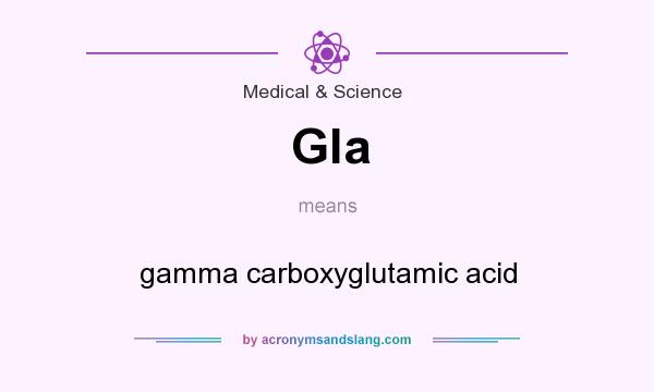 What does Gla mean? It stands for gamma carboxyglutamic acid