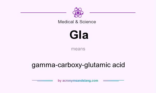 What does Gla mean? It stands for gamma-carboxy-glutamic acid