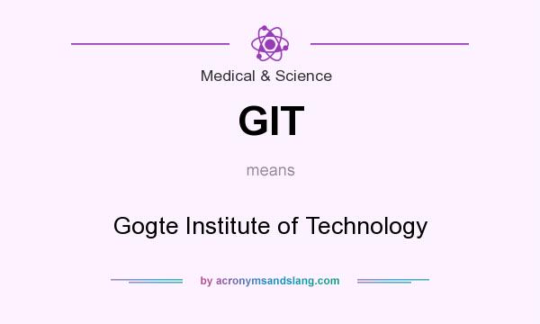What does GIT mean? It stands for Gogte Institute of Technology