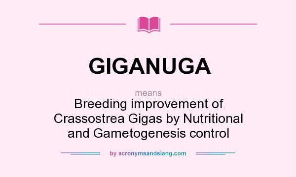 What does GIGANUGA mean? It stands for Breeding improvement of Crassostrea Gigas by Nutritional and Gametogenesis control