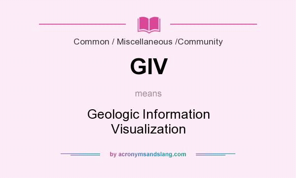 What does GIV mean? It stands for Geologic Information Visualization