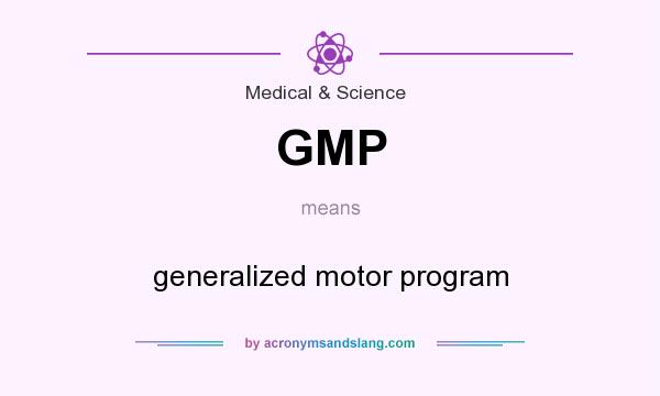 What does GMP mean? It stands for generalized motor program