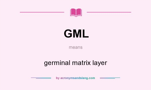 What does GML mean? It stands for germinal matrix layer