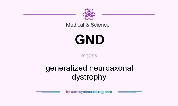 What does GND mean? It stands for generalized neuroaxonal dystrophy