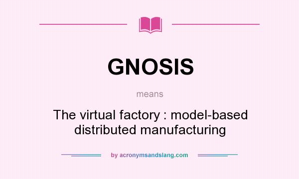 What does GNOSIS mean? It stands for The virtual factory : model-based distributed manufacturing